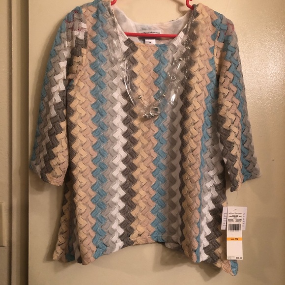 NWT Alfred Dunner Lace Texture Knit Top - Picture 3 of 8